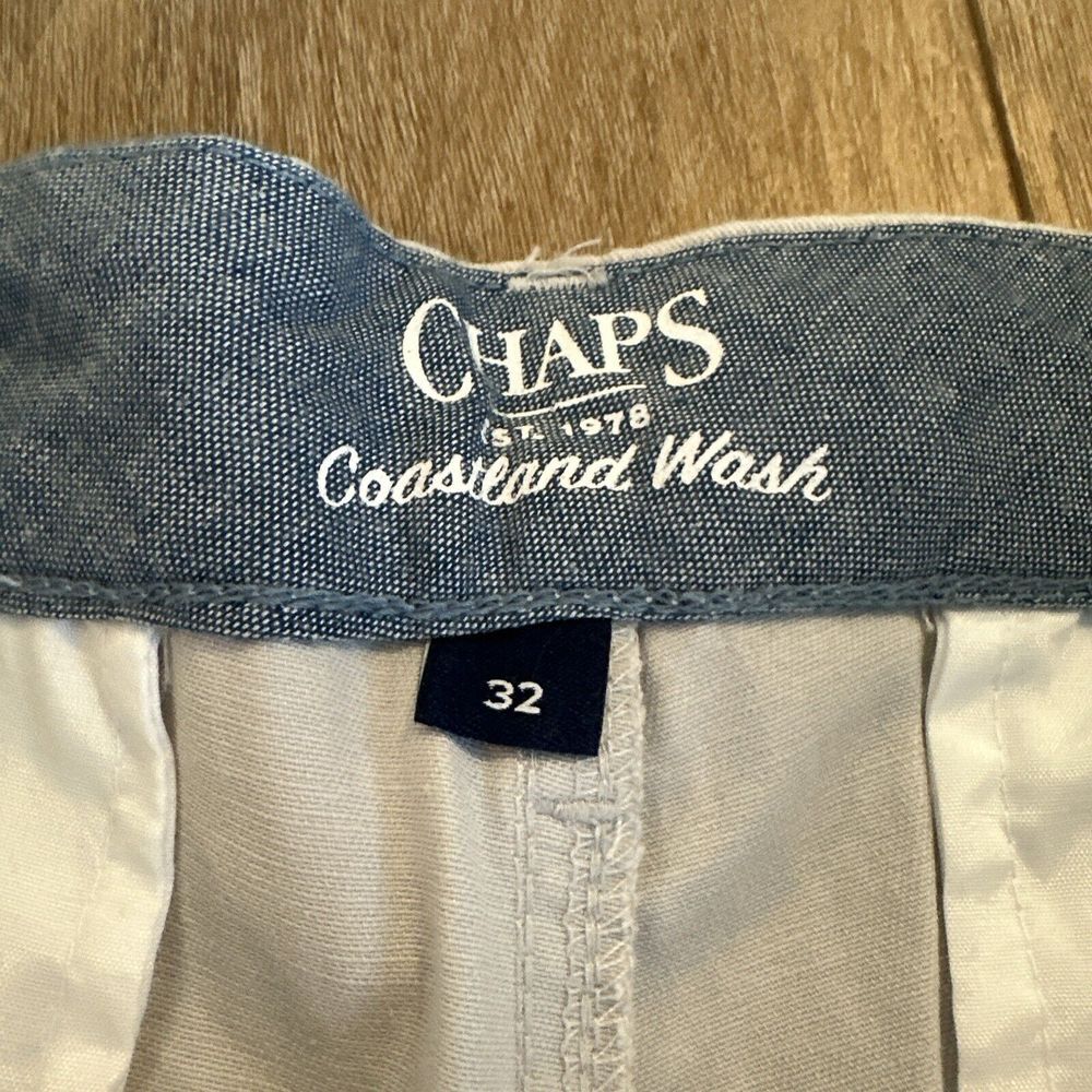 CHAPS Mens‎ Coastland Wash Palm Trees Shorts Stretch Size 32 9" Inseam Khaki NEW - Picture 3 of 9